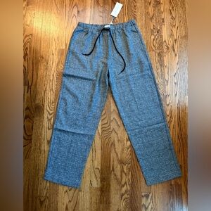 Allie Rose Gingham Textured Drawstring Pull-On Pants with Pockets Size L NWT